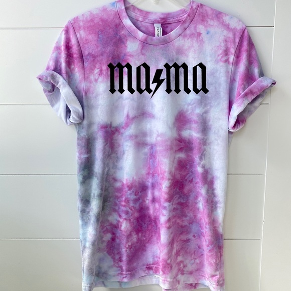 Mama Tie Dye Tee Graphic Mom Shirt Dyed 